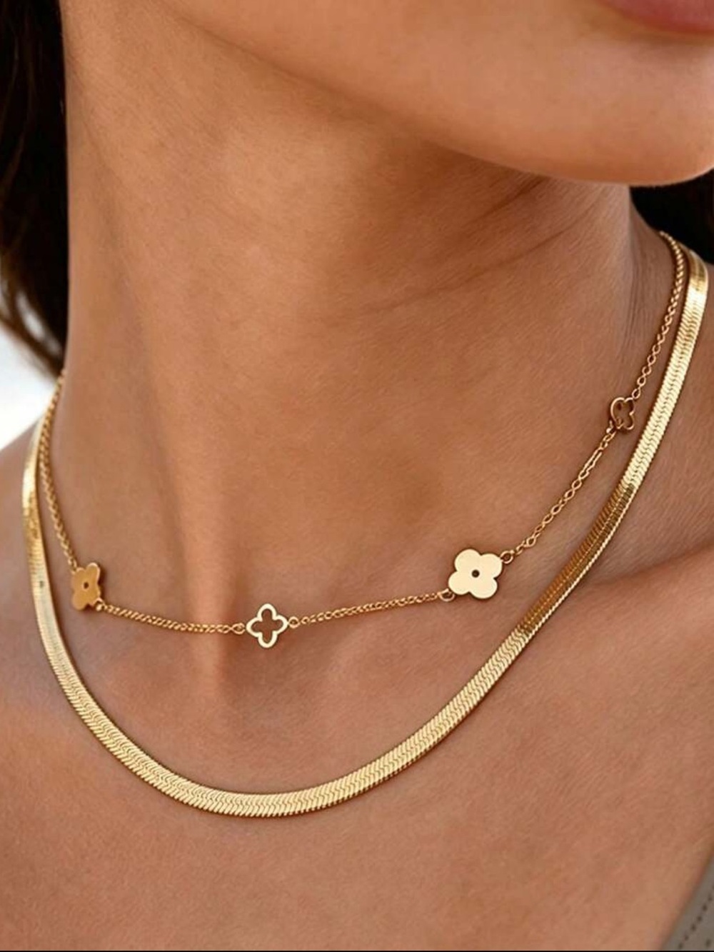 Kohl's Gold Layered Clover Charm Necklace